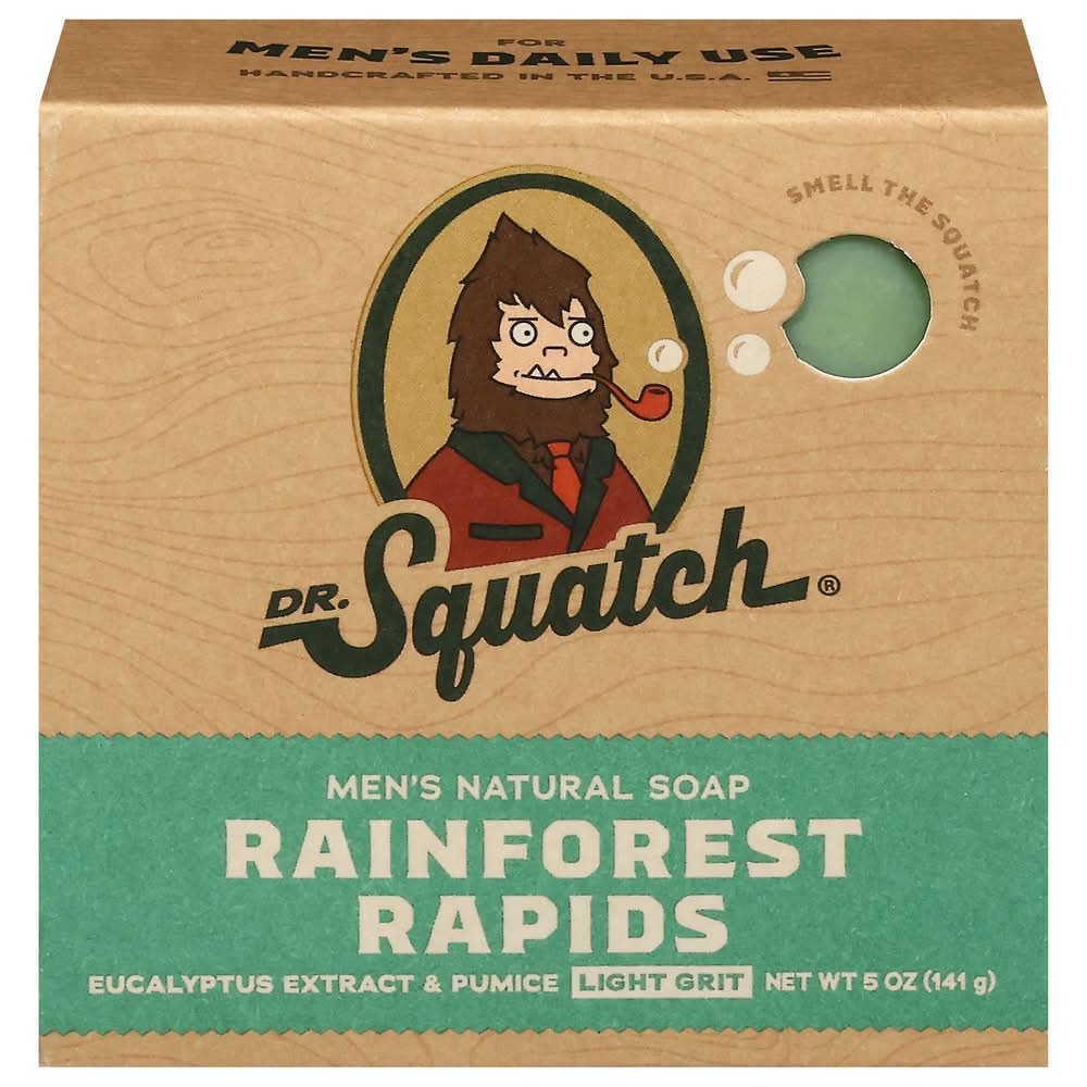 Dr. Squatch Light Grit Men's Natural Rainforest Rapids Soap (5 oz)