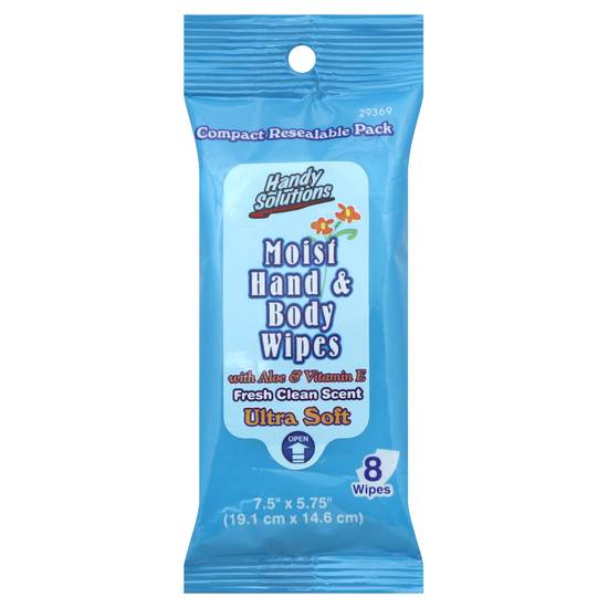 Handy Solutions Fresh Clean Scent Moist Hand & Body Wipes