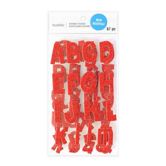 1.25" Red Glitter Alphabet Stickers By Recollections