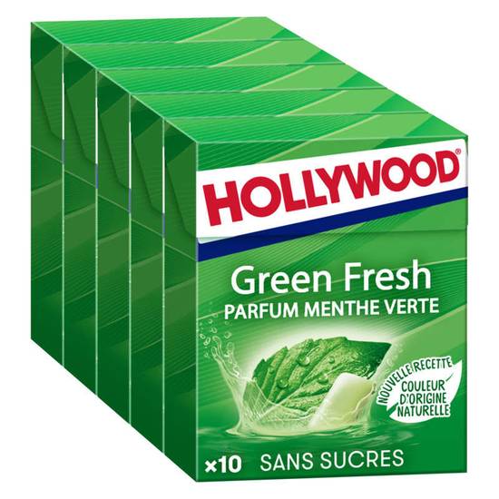 Chewing gum menthe verte sans sucres - Green fresh - 5x10 dragées