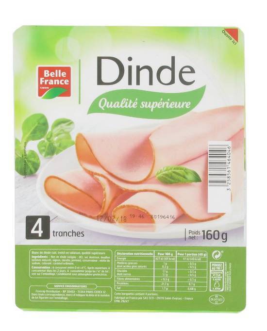 Dinde (qualite superieure) - belle france - 160g