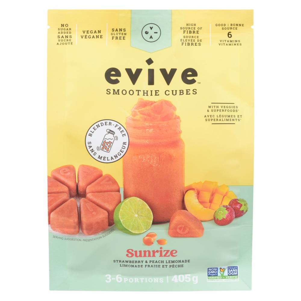 Evive Sunrize Strawberry & Peach Lemonade Vegan Smoothie Cubes (405 g)