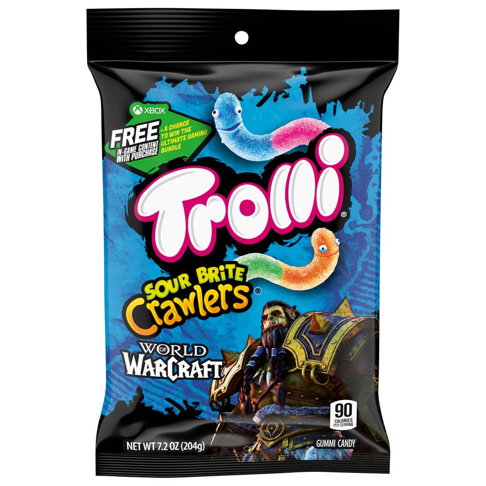 Trolli Sour Brite Crawlers Gummi Candy, Assorted Flavors (7.2 oz)