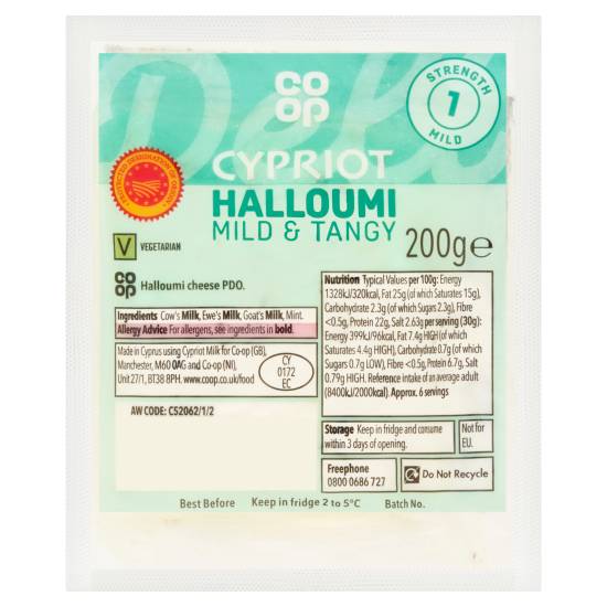 Co-op Mild & Tangy Cypriot Halloumi Cheese (200g)