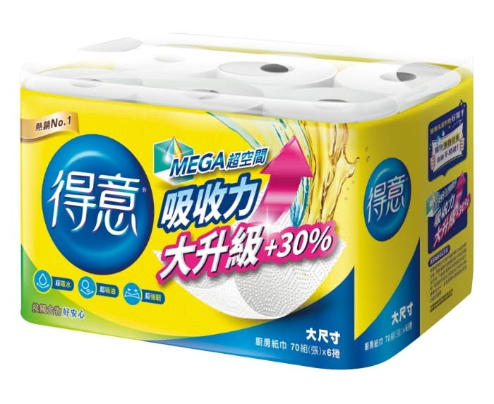(1串)得意廚房紙巾70抽(6捲入)