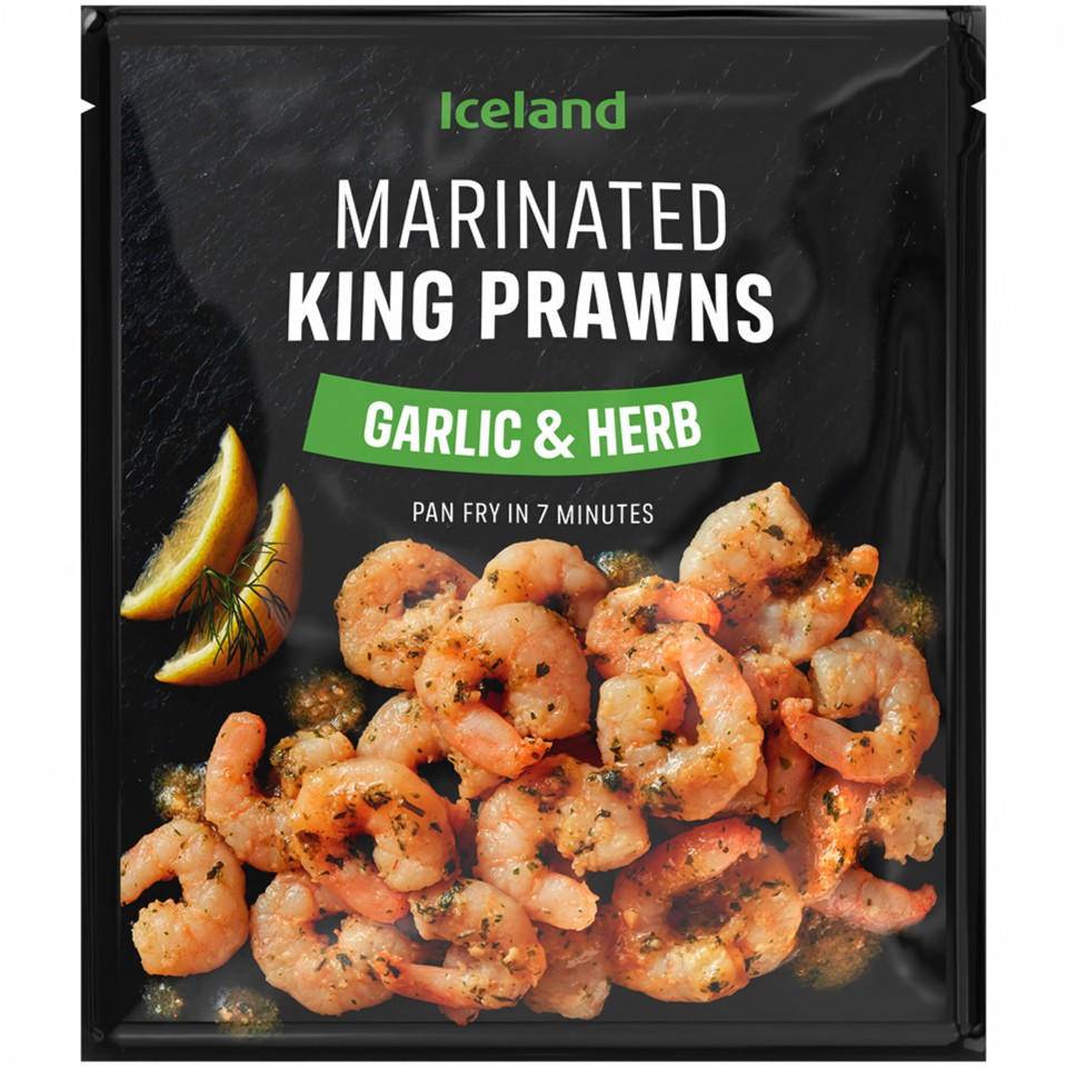 Iceland Garlic & Herb Marinated King Prawns