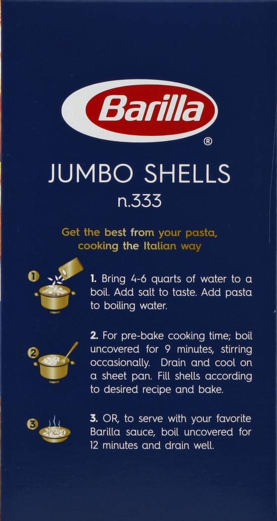 Barilla Classic Jumbo Shells Pasta