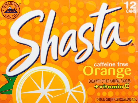 Shasta Orange Soda + Vitamin C Caffeine Free (12 x 12 fl oz)