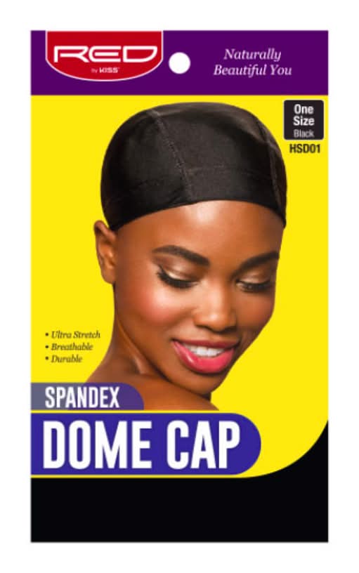 KISS Red Spandex Dome Cap, One Size, Black