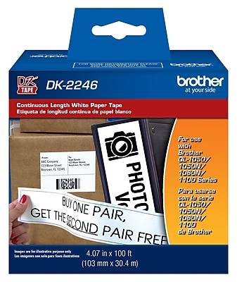 Brother DK-2246 Extra Wide Width Continuous Paper Labels, 4-7/100 x 100', Black on White (DK-2246)