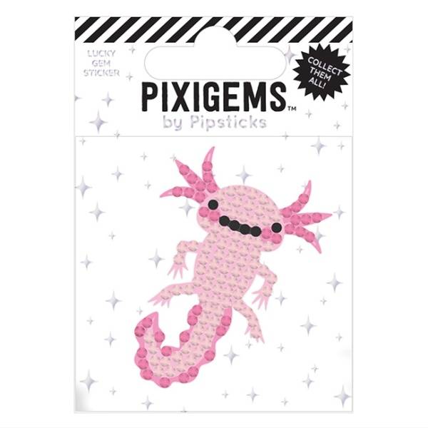 Pipsticks Pixigem Sticker, 2" x 2", Alvin Axolotl