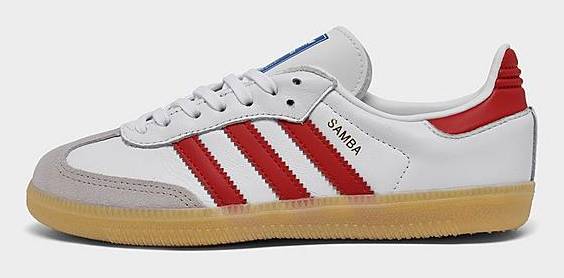 Adidas Little Kids Originals Samba Og Casual Shoes, 1, White/Red