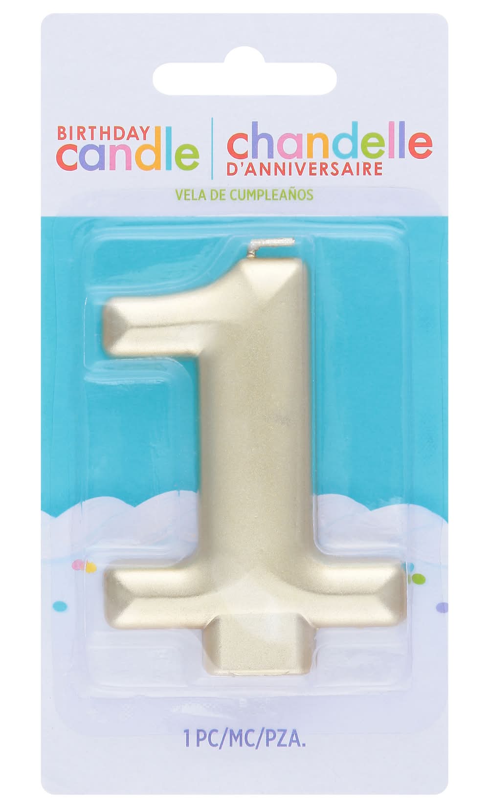 Amscan Numeral #1 Metallic Candle - Gold