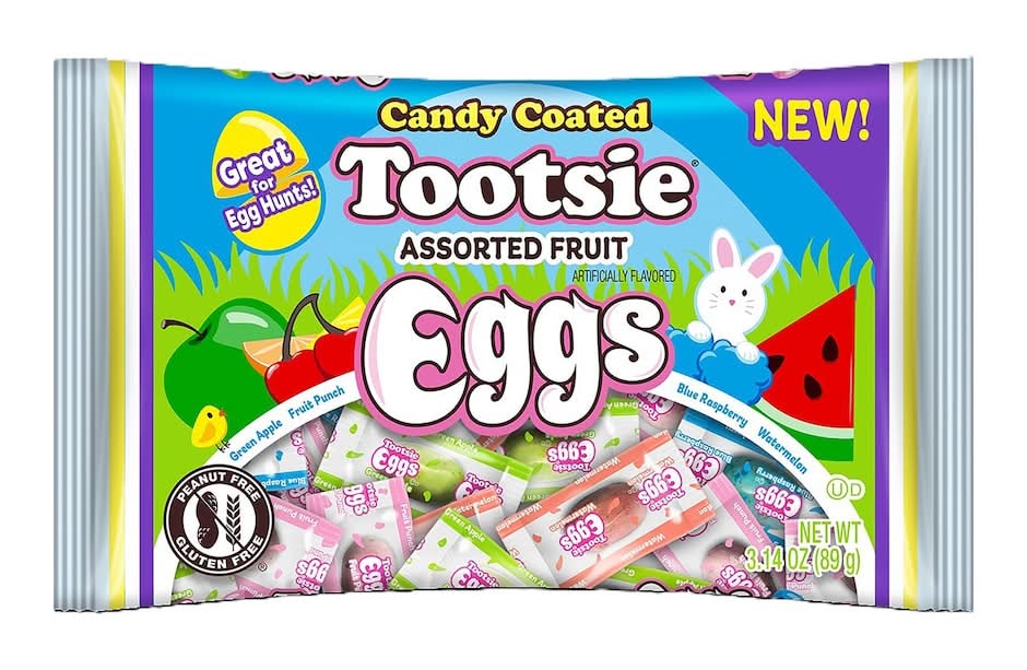 Tootsie Roll Sof & Chwey Coated Candy Eggs, Assorted Fruit (3.14 oz)