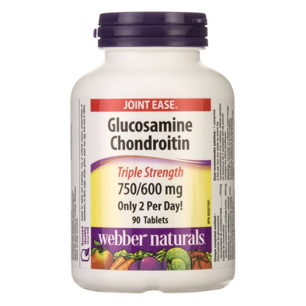 Webber Naturals Glucosamine Chondroitin 750/600 mg Triple Strength Tablets (170 g, 150 ct)