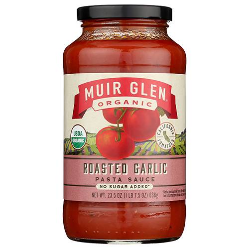 Muir Glen Organic Roasted Garlic No Sugar Added Pasta Sauce