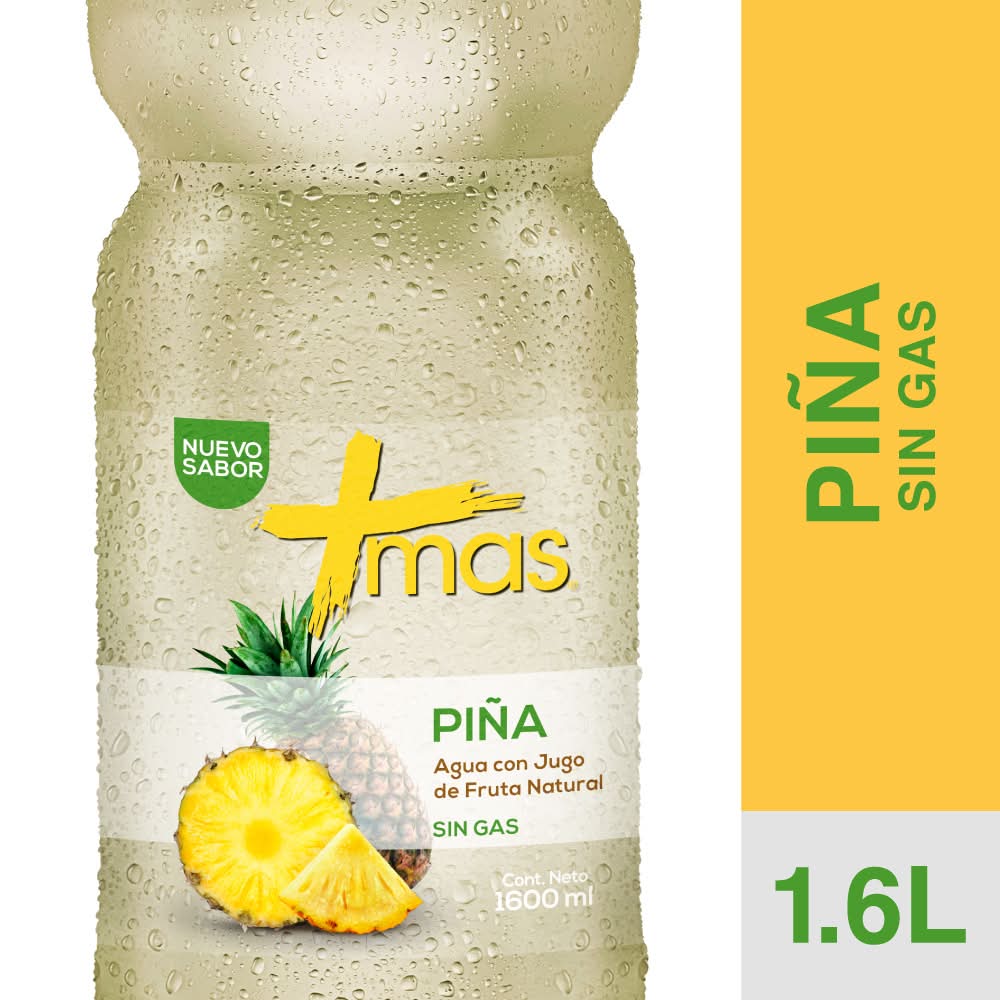 MAS · Agua con jugo de fruta natural sin gas - Piña (1,6 L)