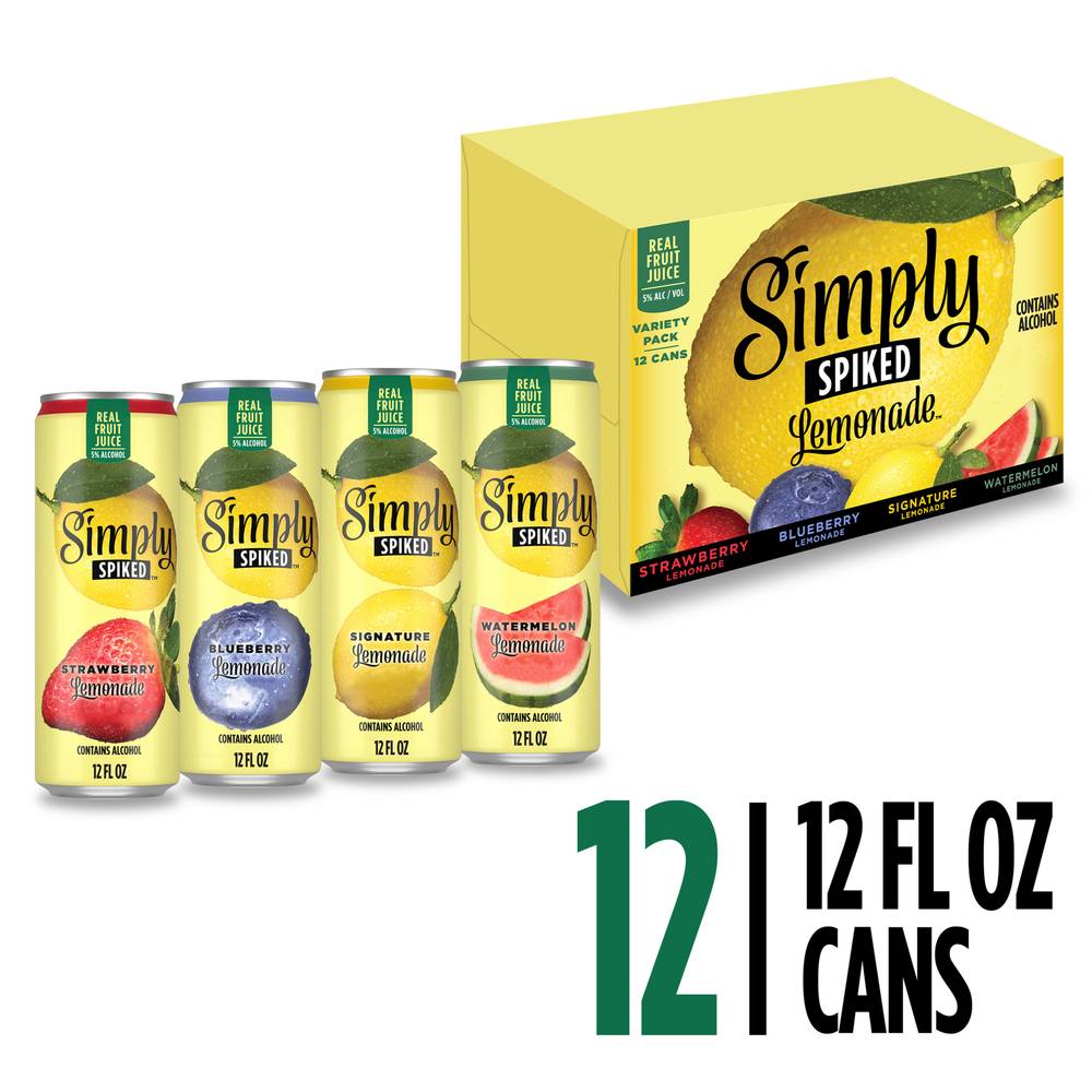 Simply Spiked Lemonade Hard Seltzers Variety pack (12 ct, 12 fl oz)