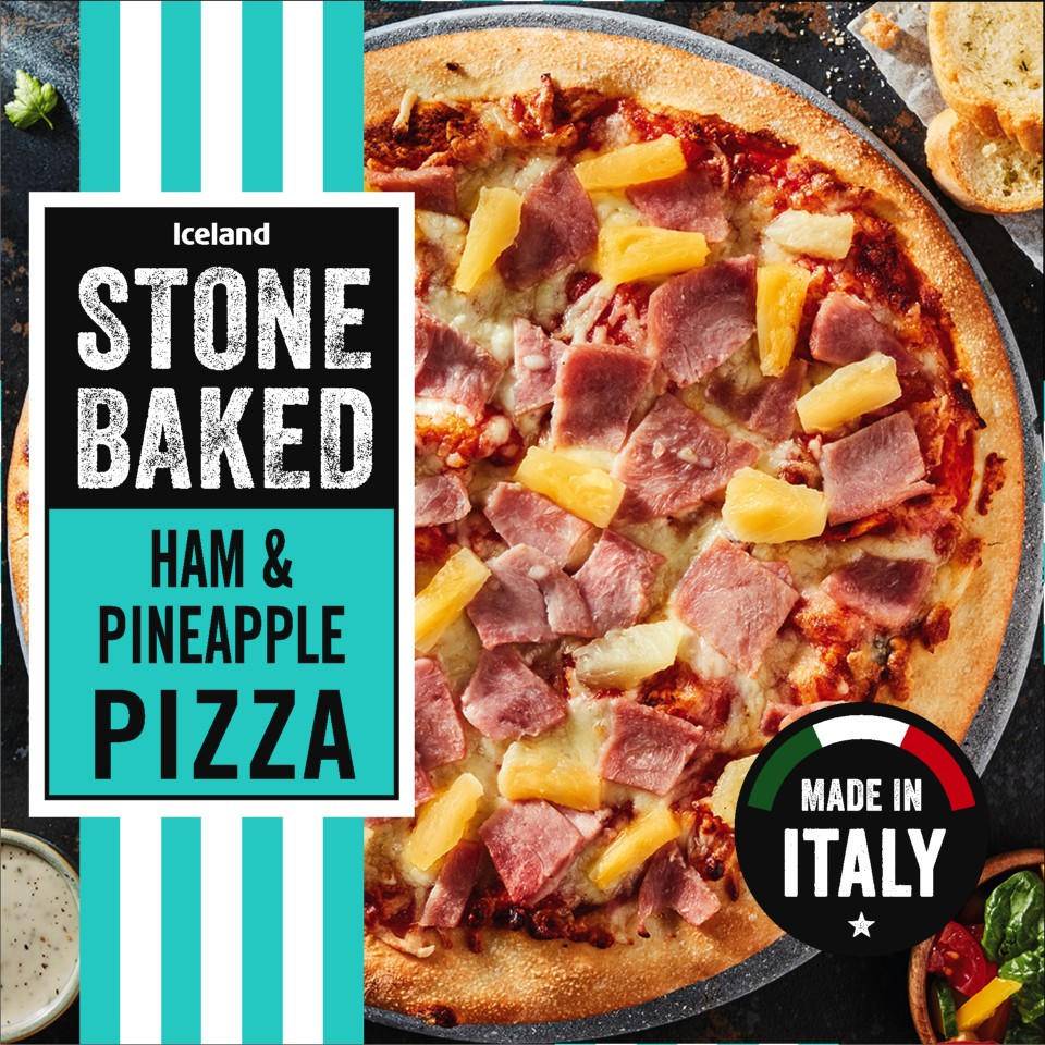 Iceland Stonebaked Ham & Pineapple Pizza