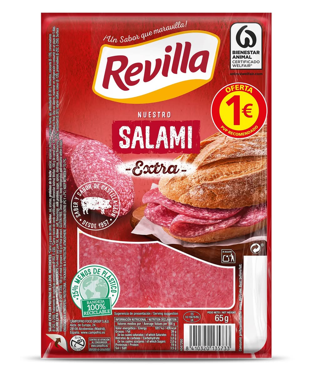 Salami Extra Revilla Sobre 65 G