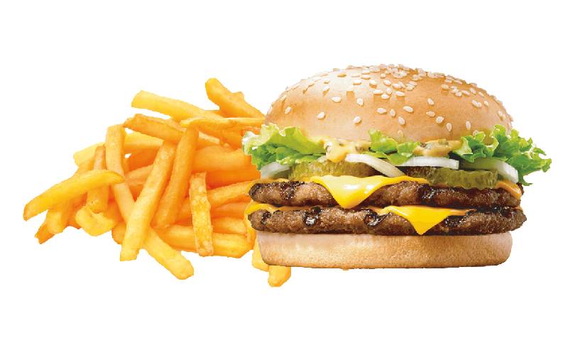 Double cheeseburger + frites