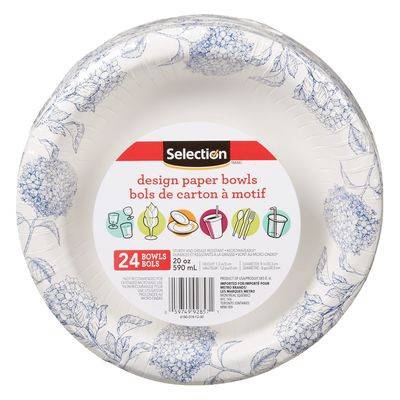 Selection bols de carton à motif 590 ml (24 un) - design paper bowls (24 units)