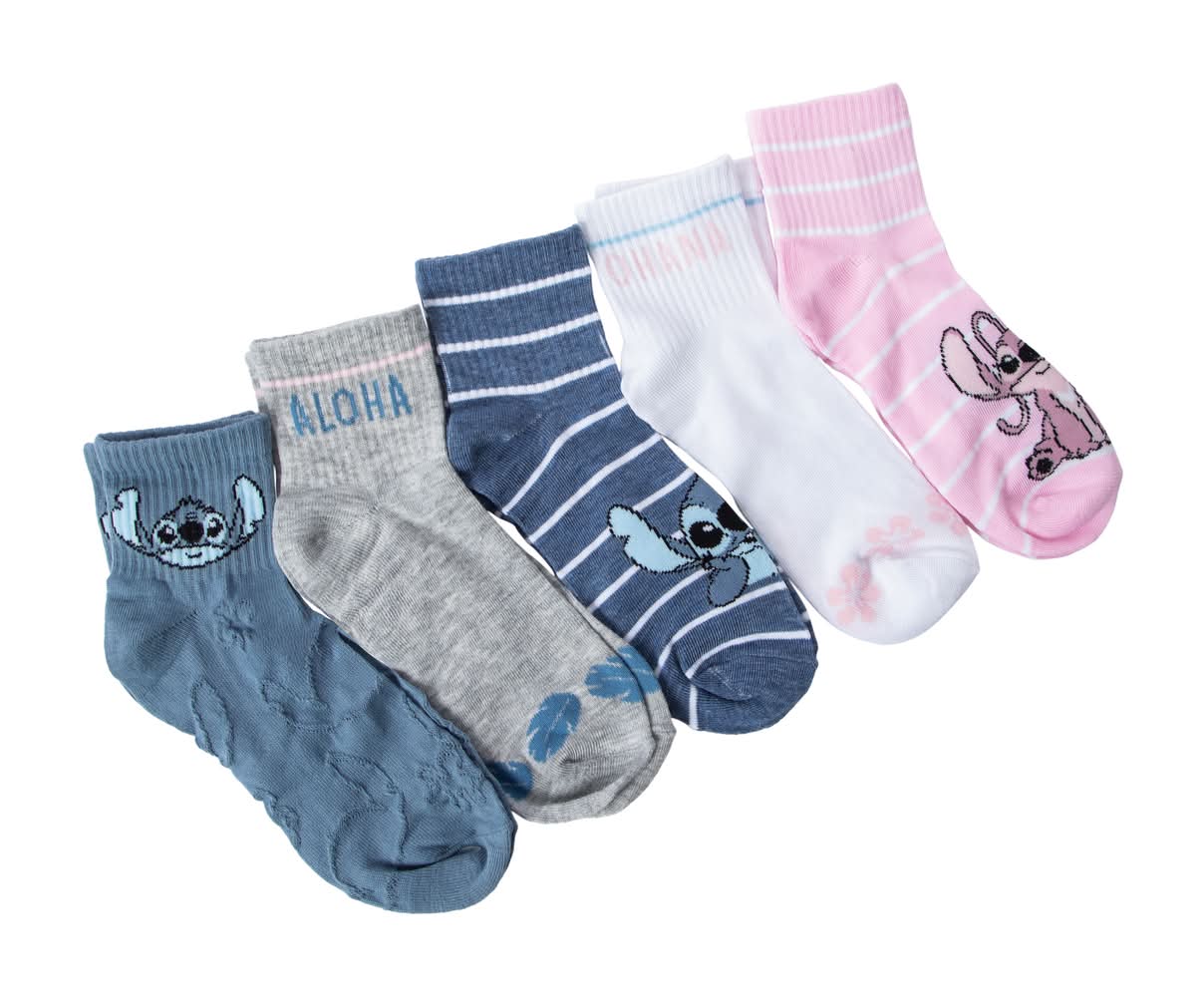 Juniors Licensed Socks 5-Pairs Stitch