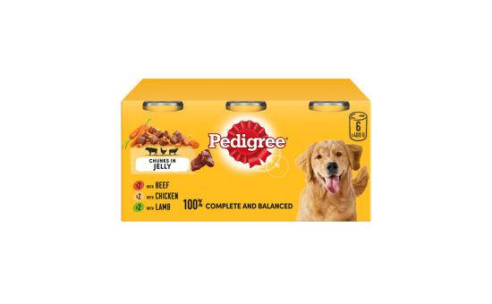 Pedigree Adult Wet Dog Food Tins Mixed in Jelly 6x400g