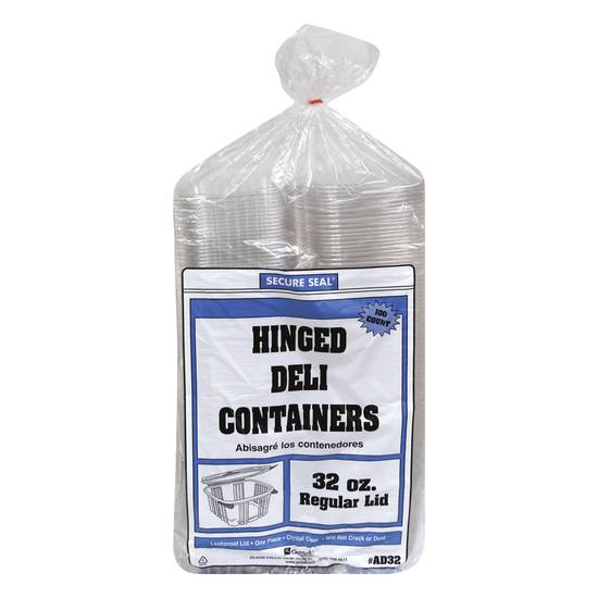 Secure Seal Hinged Deli Containers Regular Lid (100 ct)