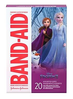 Band-Aid Disney Frozen II Adhesive Bandages, Assorted Sizes, 20 Bandages/Box (116317)