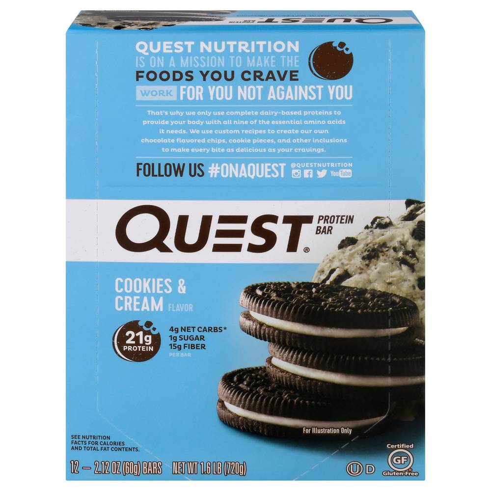 Quest Protein Bars (12 ct) (cookies-cream)