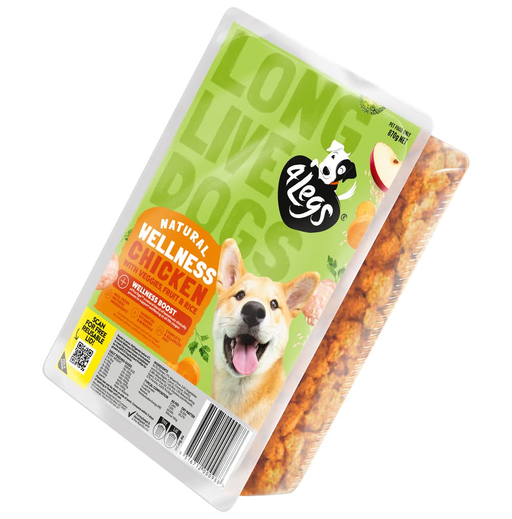 4Legs Natural Wellness Boost Chicken With Vegetables Meatballs For Dogs (870g)