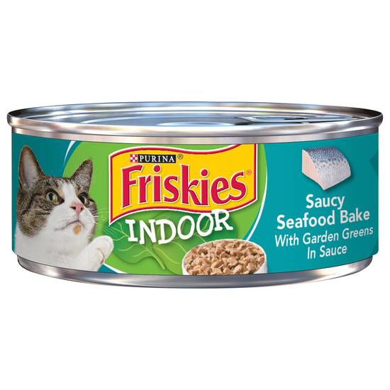 Friskies Purina Indoor Meaty Bits Saucy Seafood Bake in Sauce Wet Cat Food