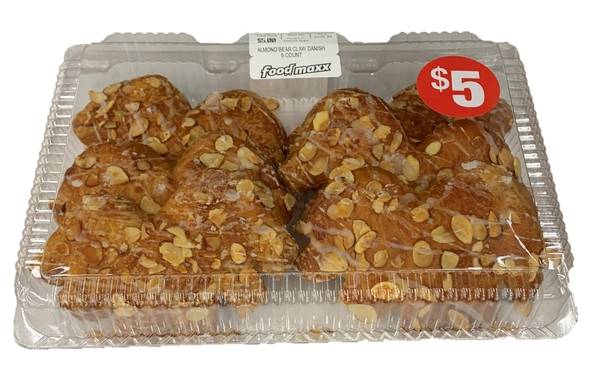 Almond Bear Claw Danish, 6 Count