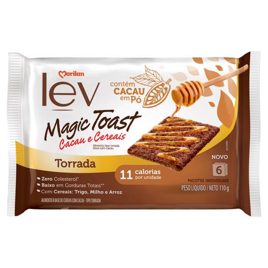 Marilan torrada com cacau e cereais magic toast (110 g)