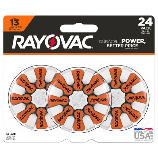 Rayovac No Hearing Aid Batteries (24 batteries)