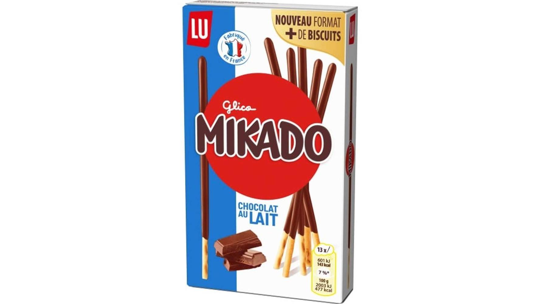 Lu Mikado chocolat au lait Le paquet de 100g