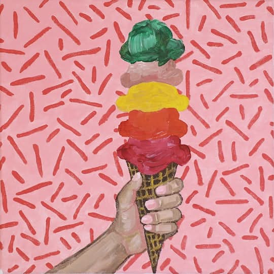 Jonathan Adler X Michaels 11" X 11" Stacked Ice Cream Canvas Painting Kit