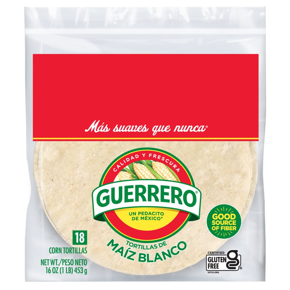 Guerrero White Corn Tortillas (16 oz, 18 ct)