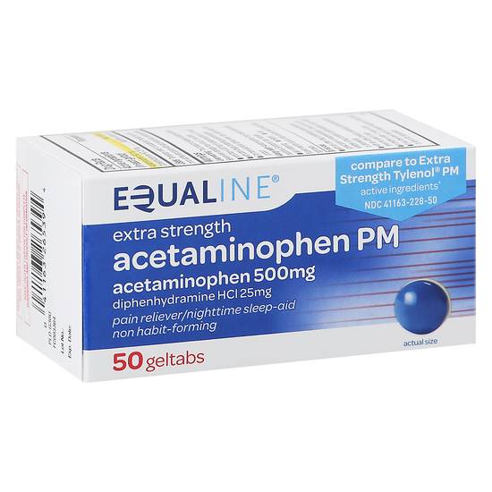Equaline Extra Strength Acetaminophen Pm 500 mg Geltabs (50 ct)