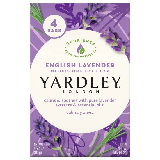 Yardley English Lavender Naturally Moisturizing Bath Bar (4 ct)