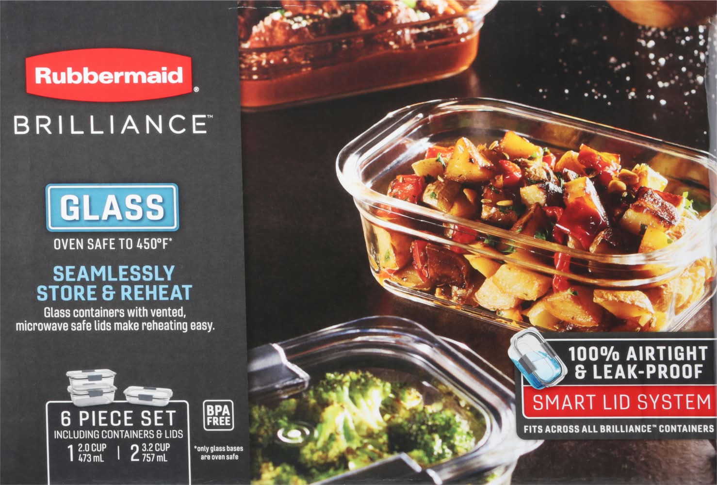 Rubbermaid Brilliance Glass Containers & Lids