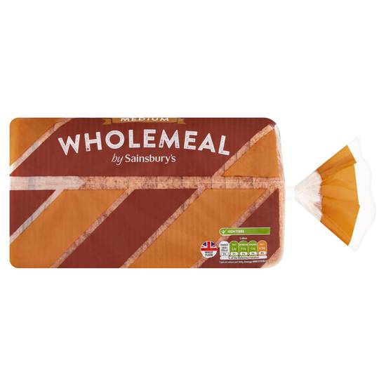 Sainsbury's Medium Sliced Wholemeal Bread 800g