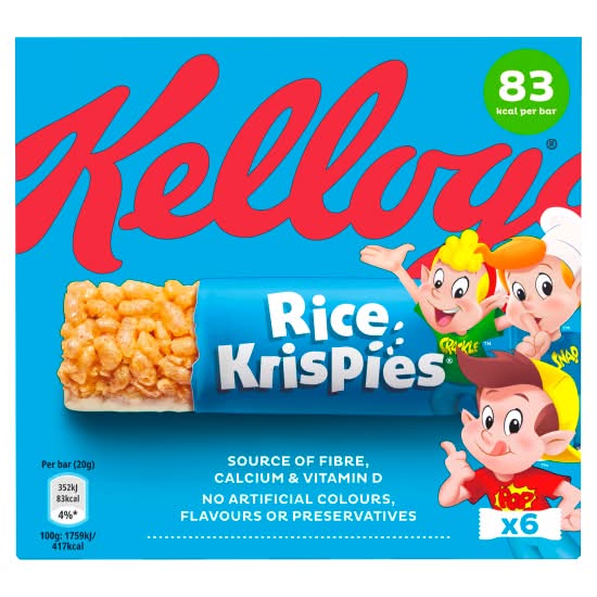 Rice Krispies Breakfast Cereal Bars (6 pack)