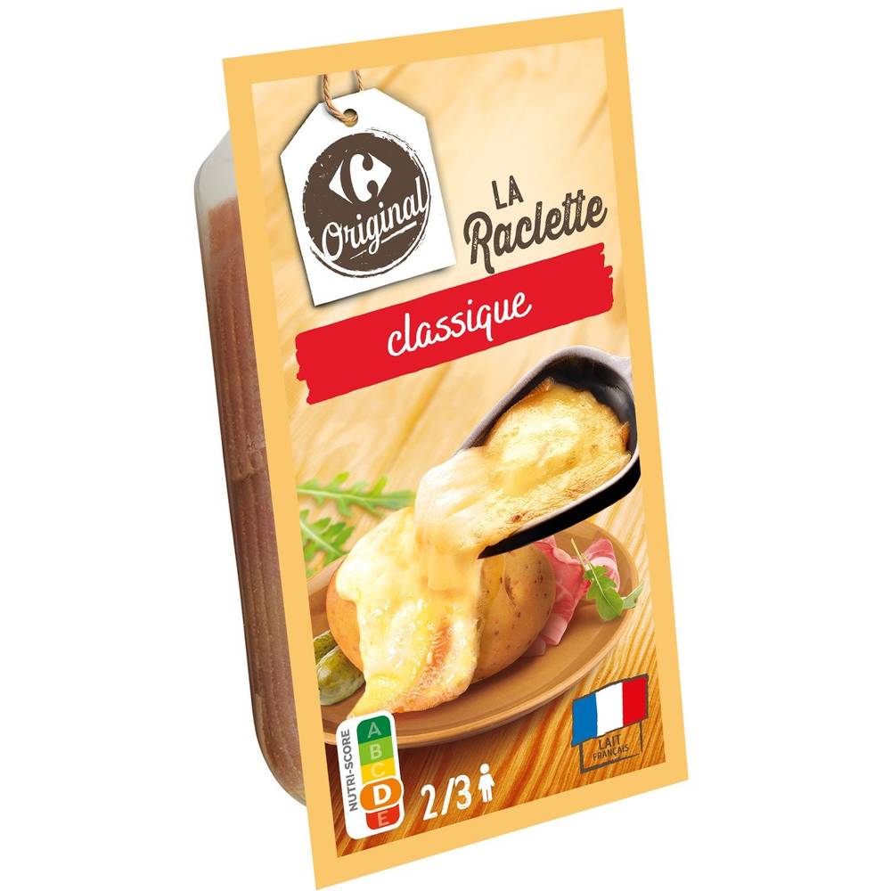 Fromage à raclette classique CARREFOUR ORIGINAL - la barquette de 400g