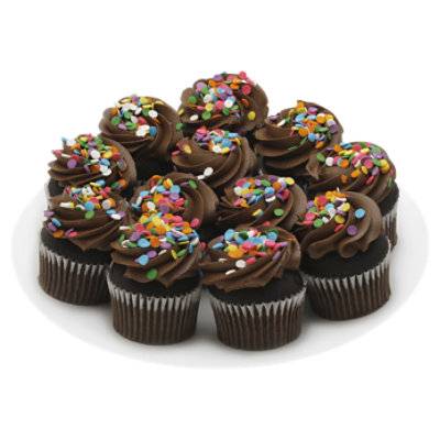 Bakery Cupcake Chocolate Chocolate Iced 12 Count - Unit