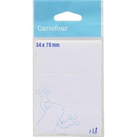Carrefour - Etiquettes blanches 34x75 mm (18 pièces)