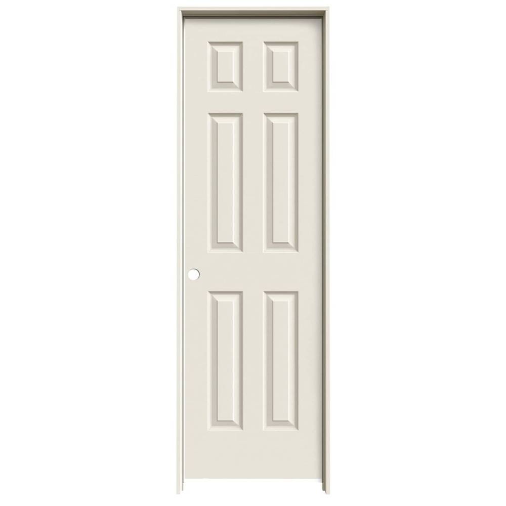 RELIABILT 24-in x 80-in Hollow Core 6-panel Right Hand Textured Primed Molded Composite Flat Jamb Single Prehung Interior Door | LO796157