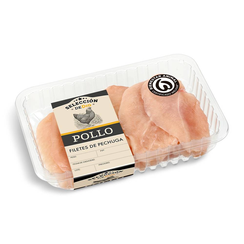 Filetes De Pechuga De Pollo Selección De Dia Bandeja 550 G Aprox.