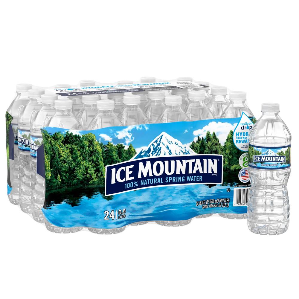 Ice Mountain Brand 100% Natural Spring Water, 24 Ct, 16.9 Oz